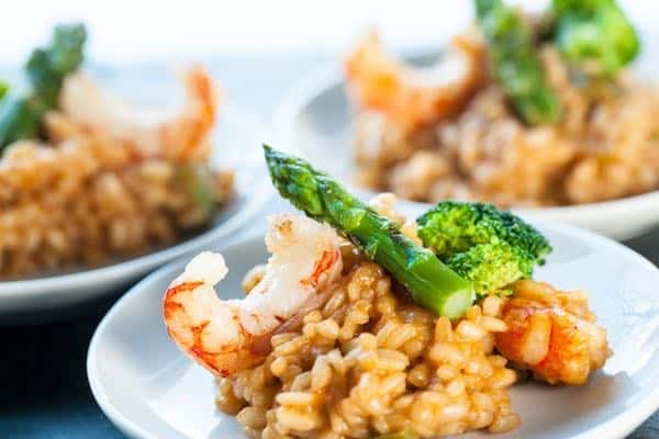 asperges vertes aux crevettes