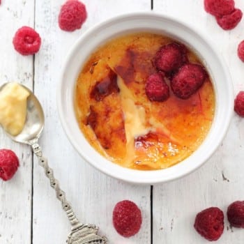 La crème brulée aux fraises de Wépion