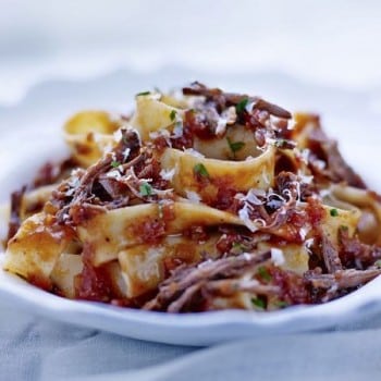 Pappardelle et magret en sauce