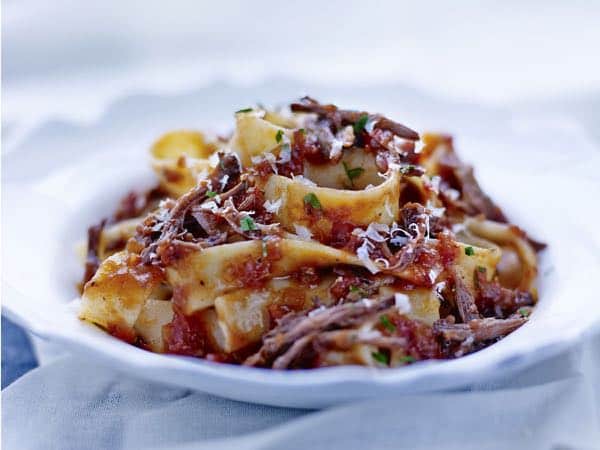 pappardelle et magret en sauce