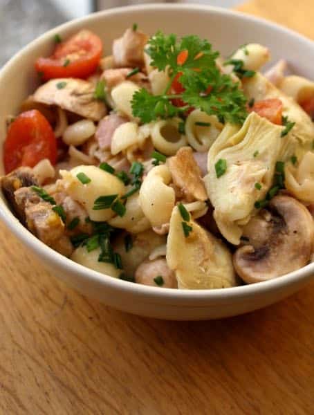 la salade de farfalles aux artichauts