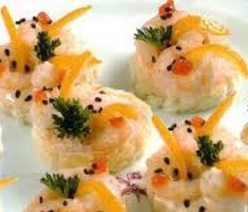 Canapés aux crevettes