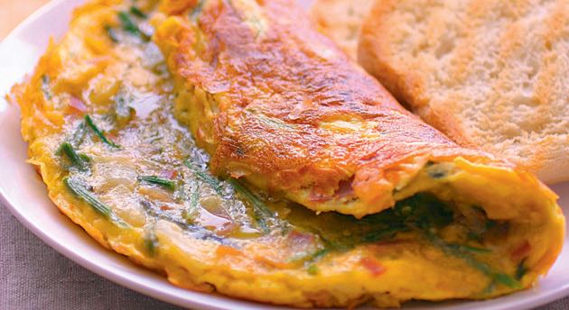 omelette aux asperges vertes
