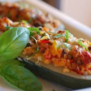 Courgettes farcies aux tomates cerises et au riz