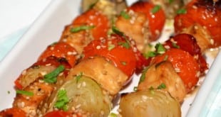 brochettes de légumes marinés