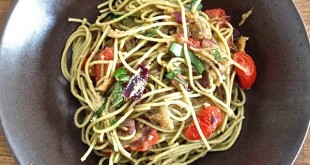 spaghetti au caviar d'aubergines
