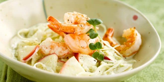 salade de chou aux crevettes
