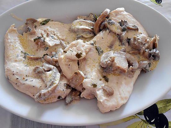 blancs de poulet aux champignons