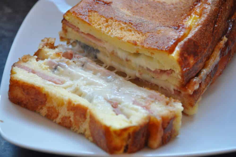 Croque cake au jambon et au fromage