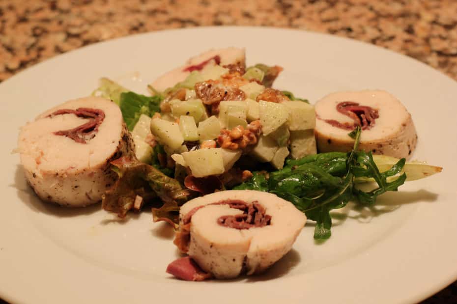 Roulade de poulet au foie