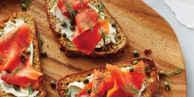 toast au saumon et fromage