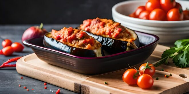aubergines farcis à la viande hachée
